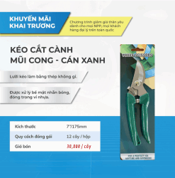 Kéo cắt cành mũi cong - cán xanh
